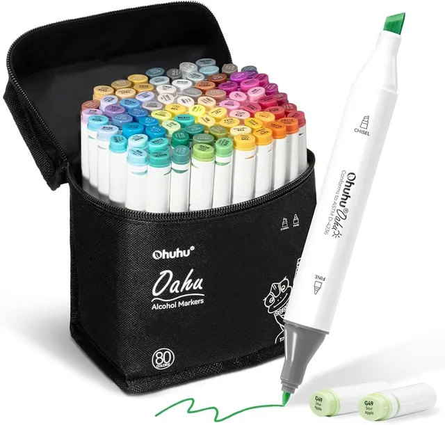 Ohuhu Alcohol Markers, 80 colors